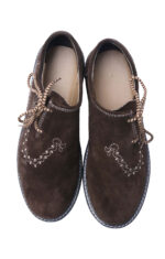 Men's Dark Brown Embroided German Lederhosen Shoes