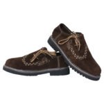 Men's Dark Brown Embroided German Lederhosen Shoes