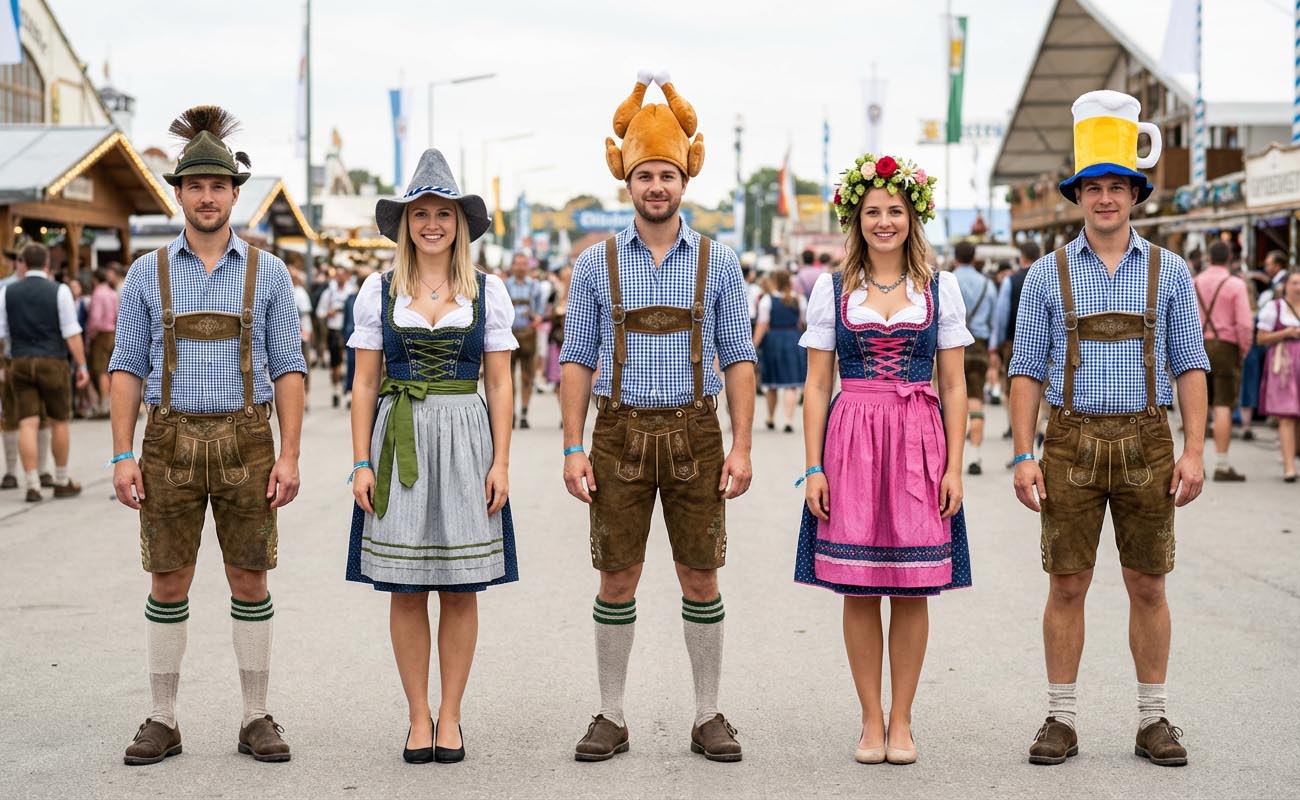 Why do people wear chicken hats at Oktoberfest?