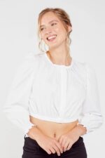 Alena Bavarian White Dirndl Blouse With Puff Sleeves