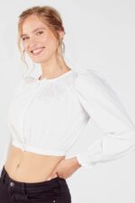 Alena Bavarian White Dirndl Blouse With Puff Sleeves