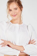 Alena Bavarian White Dirndl Blouse With Puff Sleeves