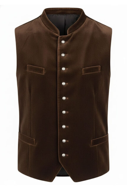 Alpen German Bavarian Brown Trachten Waistcoat