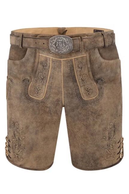 Alpine Flora Bavarian Trachten Brown Lederhosen