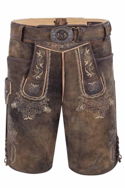 Authentic Bavaria Brown Oktoberfest Lederhosen Shorts