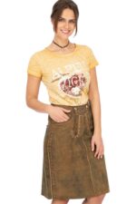Vintage Bianca Brown Bavarian Lederhosen Skirt