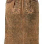 Vintage Bianca Brown Bavarian Lederhosen Skirt