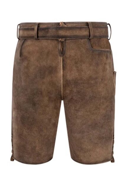 Federkielstickerei Austria Brown Lederhosen Shorts