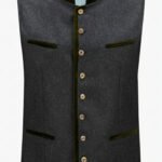 Fichtelberg Charcoal Gray Bavarian Trachten Waistcoat