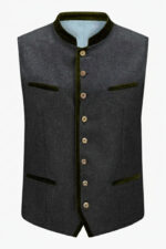Fichtelberg Charcoal Gray Bavarian Trachten Waistcoat