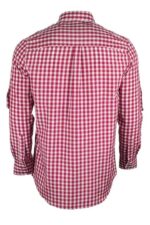 Taditional German Red Checkered Trachten Shirt For Men