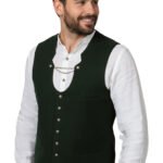 Authentic Green German Trachten Vest For Oktoberfest