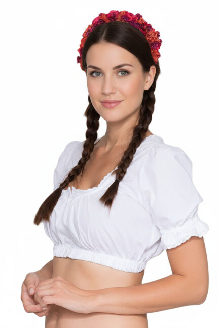Traditional Halle Berry White Trachten Dirndl Blouse