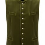 Harz German Bavarian Olive Green Trachten Waistcoat