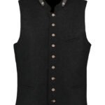 Traditional Heritage Black Wool Trachten Vest