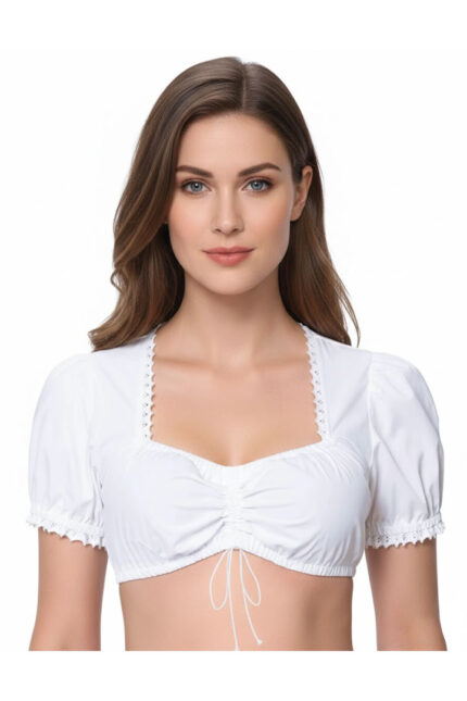 Authentic Lena Gercke White Trachten Dirndl Blouse