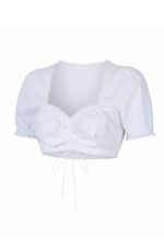 Authentic Lena Gercke White Trachten Dirndl Blouse