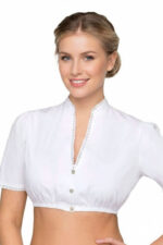 Leni Riefenstahl White Dirndl Blouse With Puff Sleeves