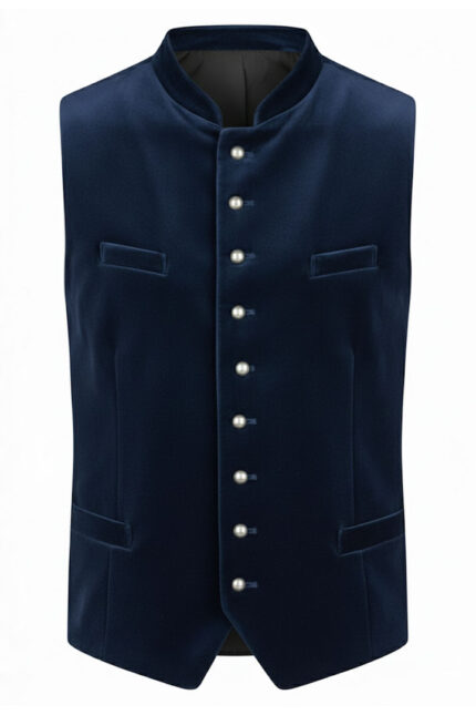 Authentic Navy Blue German Bavarian Waistcoat