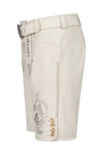 Plattstickerei White Suede Trachten Lederhosen