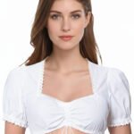 Rebecca Mir Oktoberfest White Crop Top Dirndl Blouse