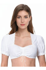 Rebecca Mir Oktoberfest White Crop Top Dirndl Blouse