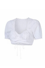 Rebecca Mir Oktoberfest White Crop Top Dirndl Blouse