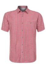 Authentic Red Short Sleeve Oktoberfest Lederhosen Shirt