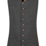 Royal Gray German Trachten Waistcoat For Oktoberfest