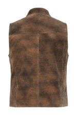 Traditional Rustic Brown Suede German Trachten Vest