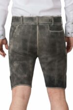 Premium Stag Head Grey Bavarian Lederhosen Shorts