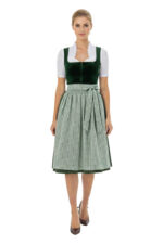 Caroline German Bavarian Green Velvet Drindl Dress