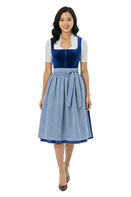 Authentic Millane German Blue Drindl Dress For Oktoberfest
