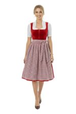 Authentic Pamela German Red Velvet Drindl Dress